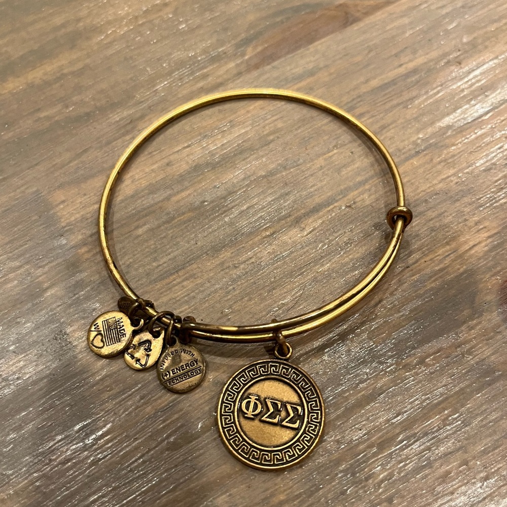 Alex and Ani Gold Phi Sigma Sigma Sorority Charm Bangle